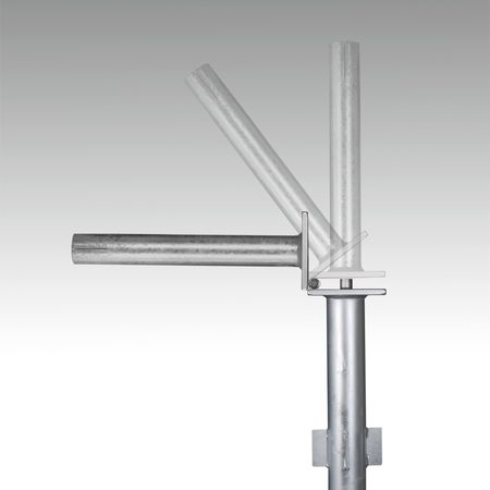 Ein Kippgelenk für einen Fahnenmast vor weißem Hintergrund